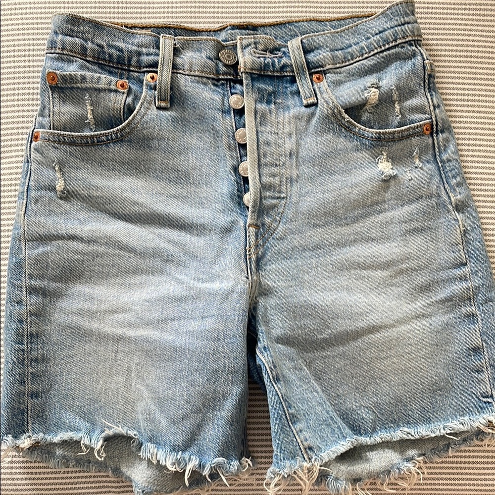 Distressed Denim Shorts